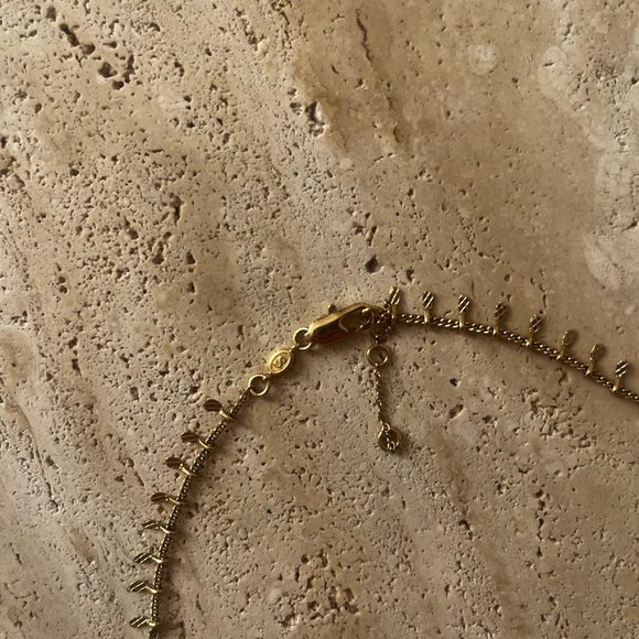 Sezane Gold Necklace with White Pearl Drops - Picture 3 of 5